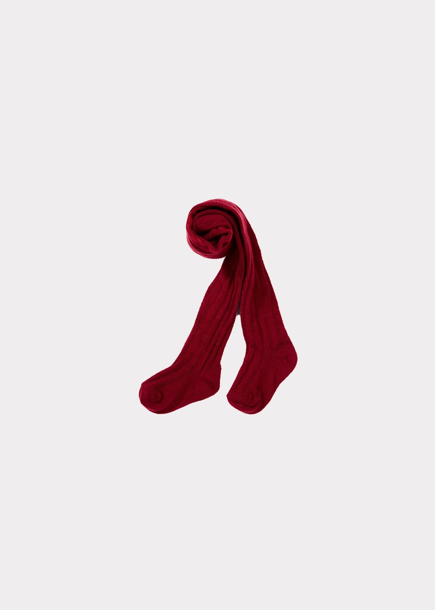 Girls Dark Red Cotton Tights