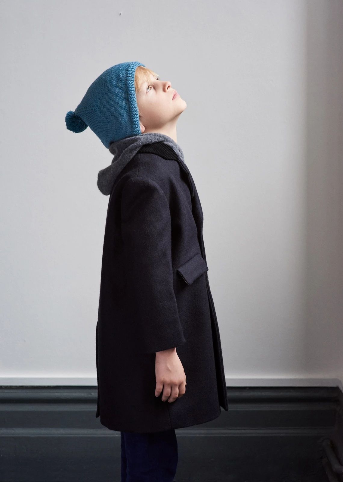 Boys & Girls Navy Wool Coat