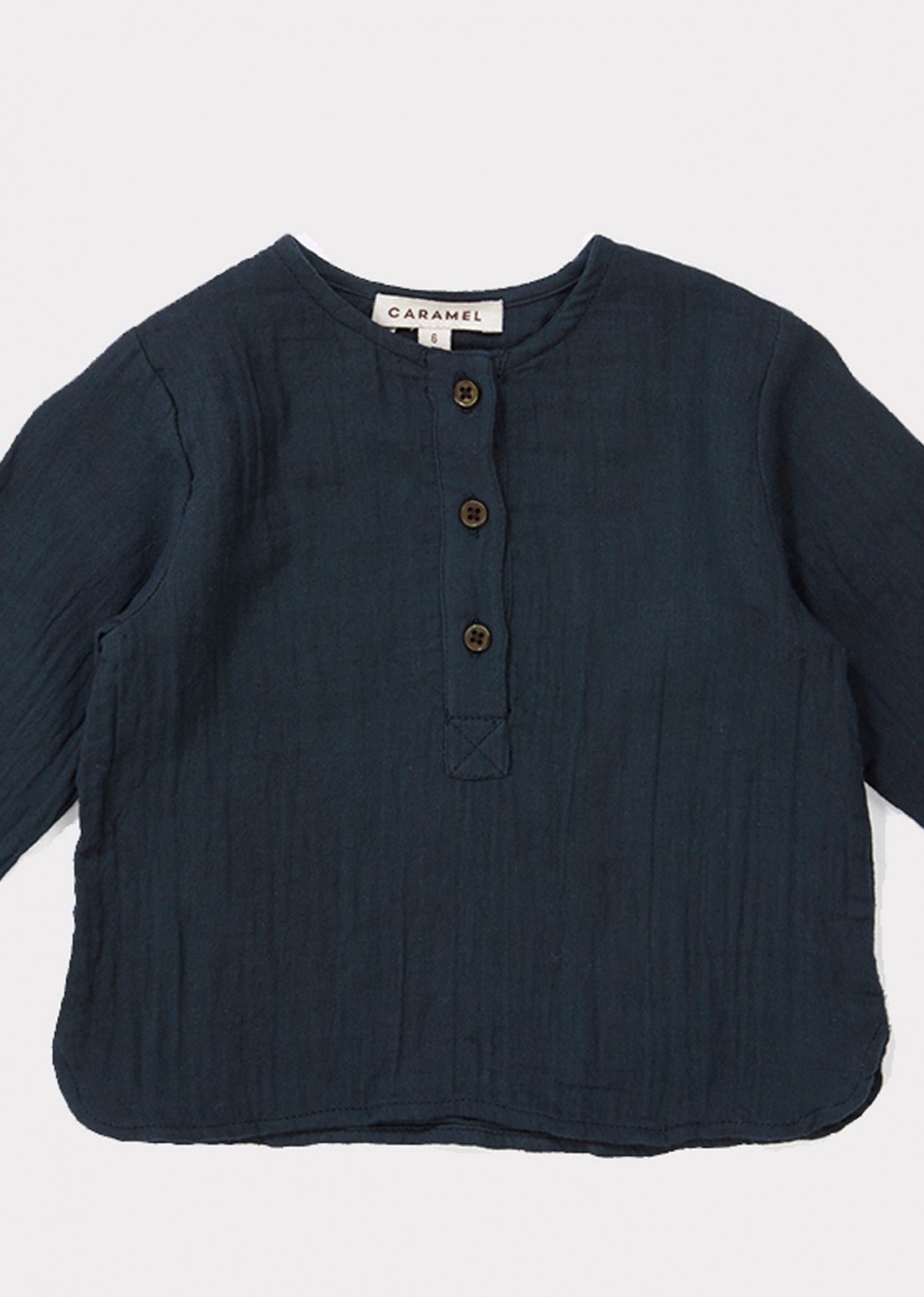 Baby Boys Dark Blue Cotton Shirt