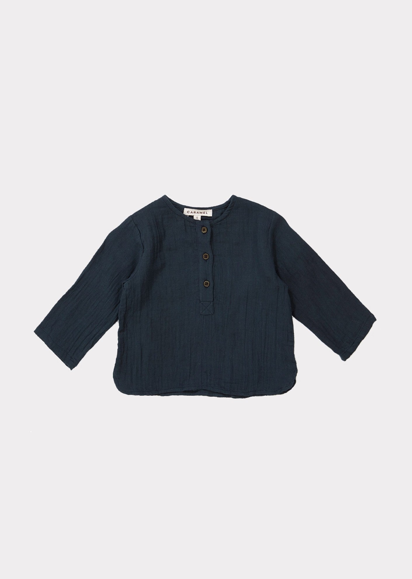 Baby Boys Dark Blue Cotton Shirt