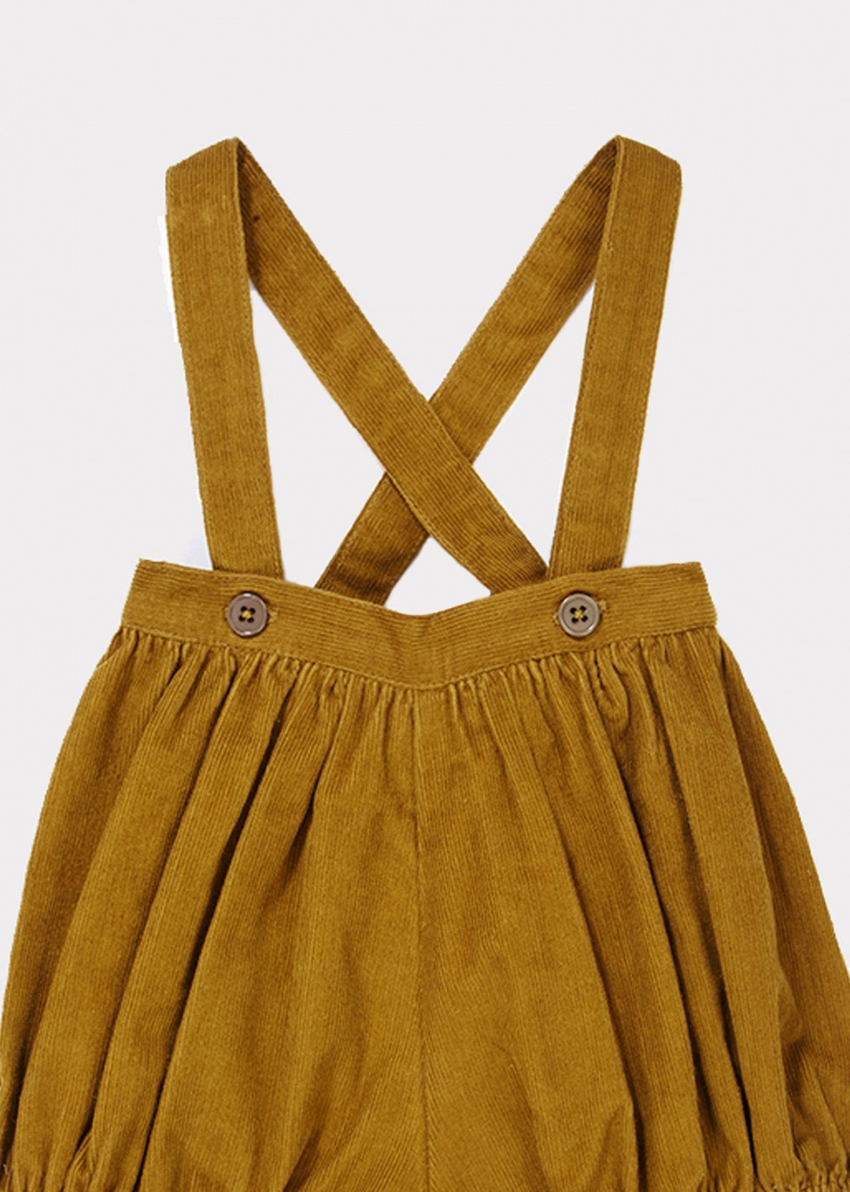 Baby Girls Dark Yellow Cotton Shorts