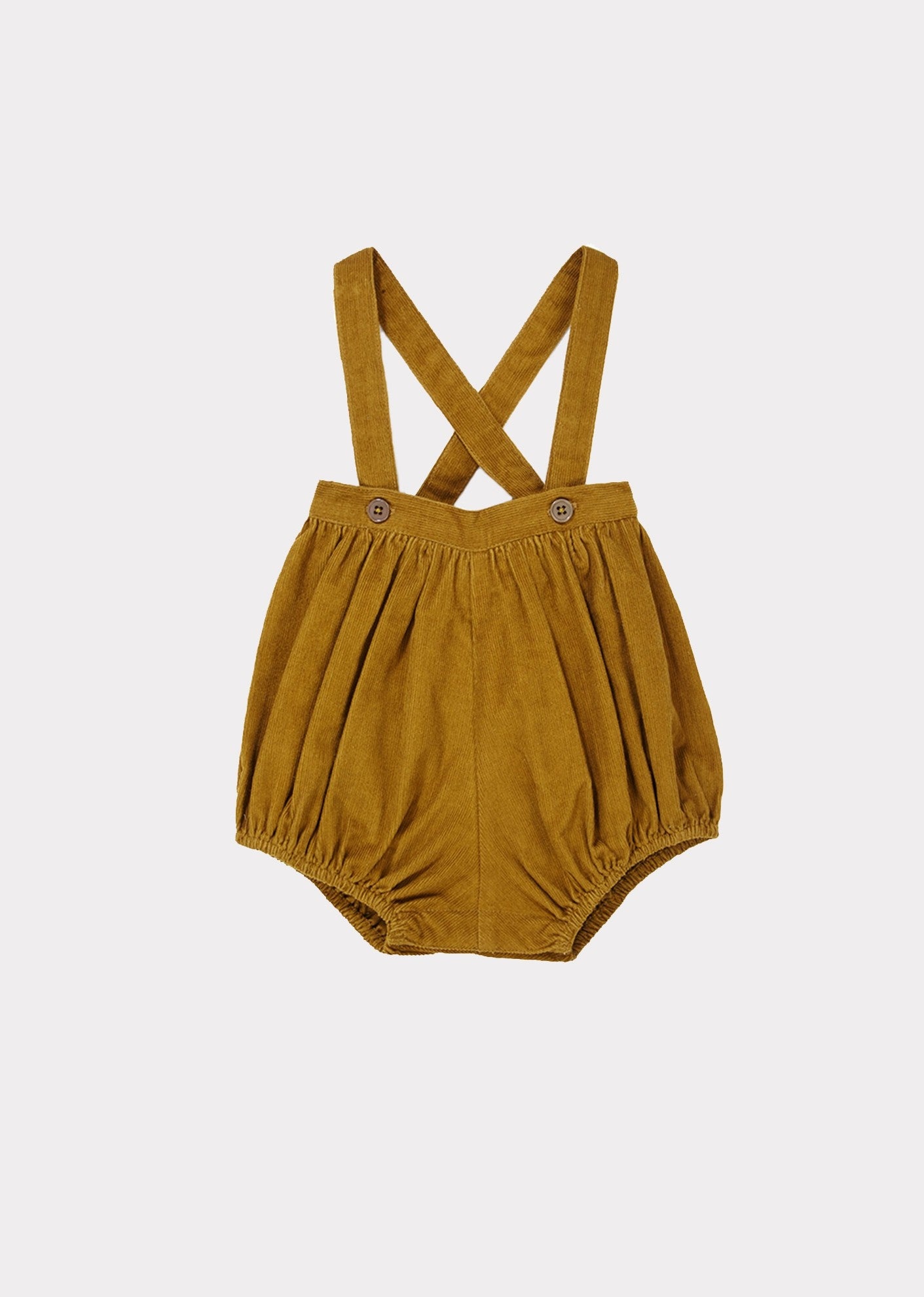 Baby Girls Dark Yellow Cotton Shorts