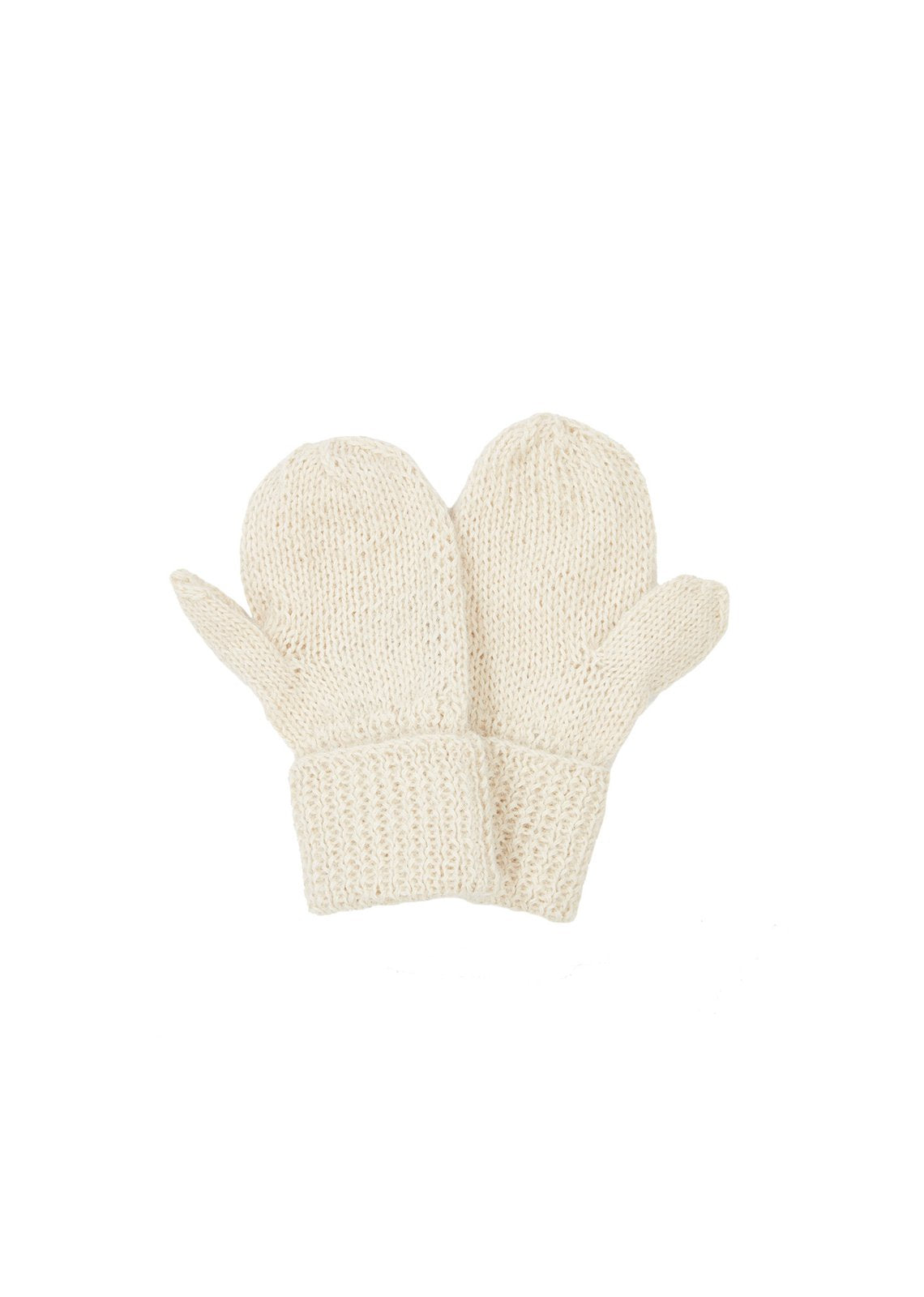 Boys & Gilrs White Alpaca Gloves