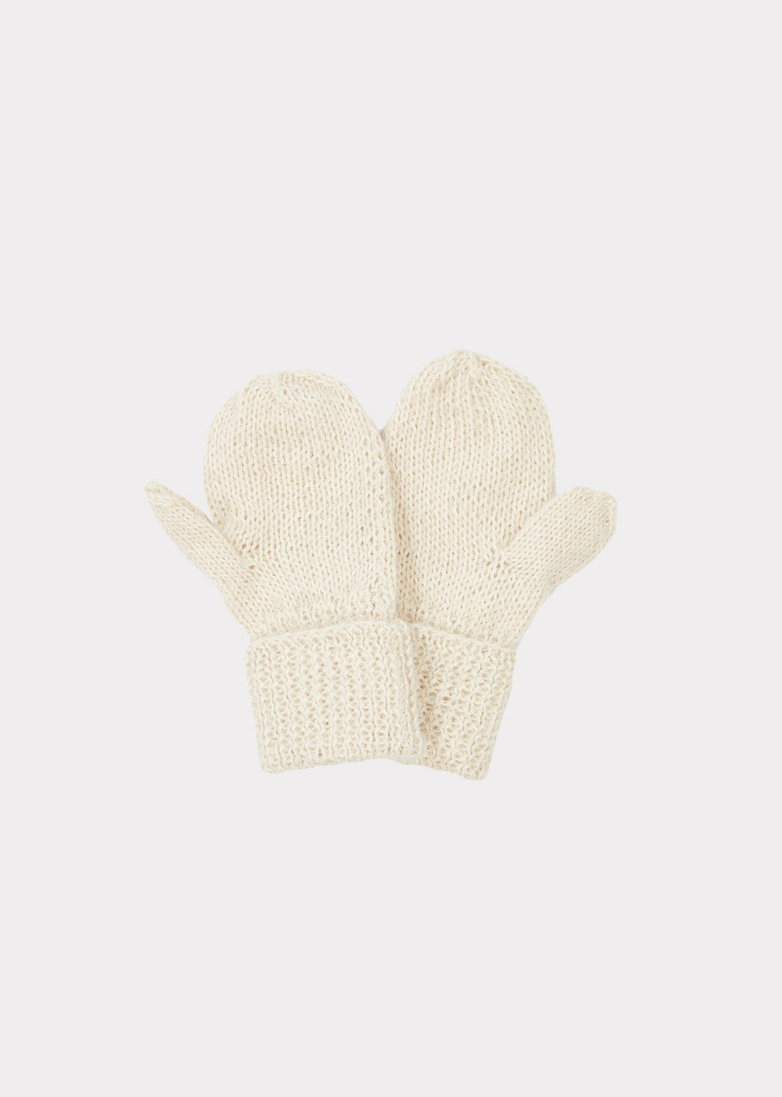 Boys & Gilrs White Alpaca Gloves