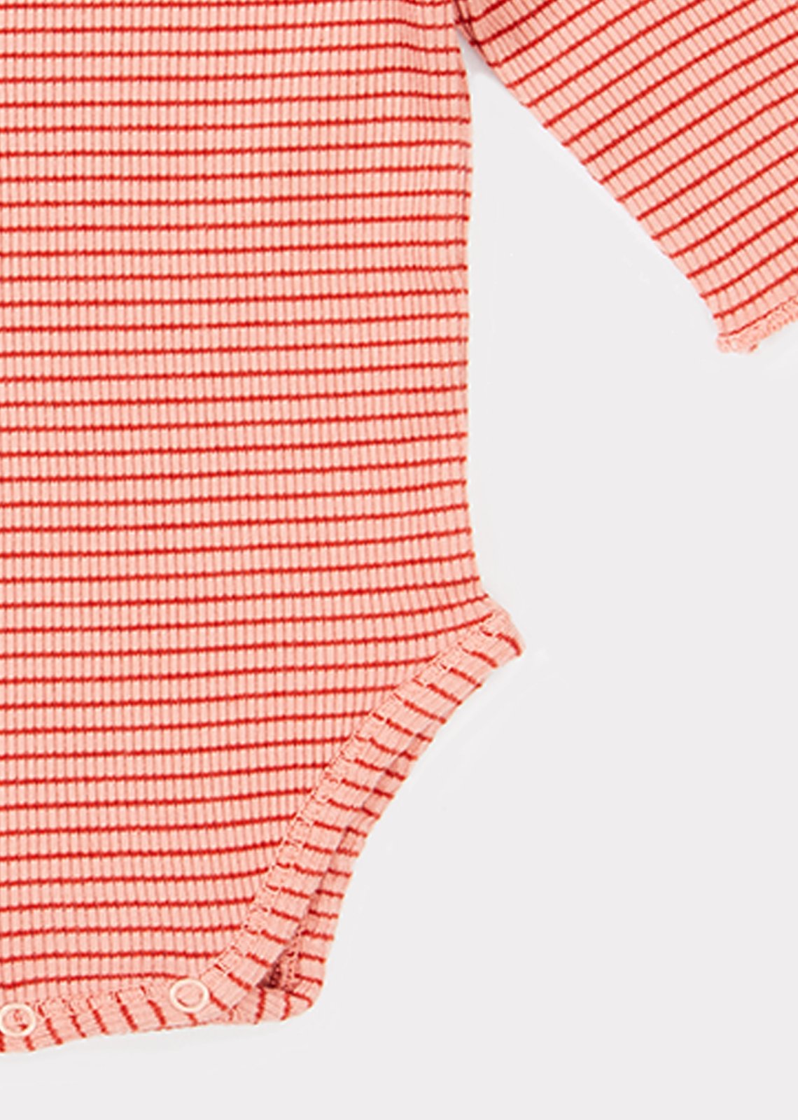 Baby Girls Pink Striped Cotton Babysuit