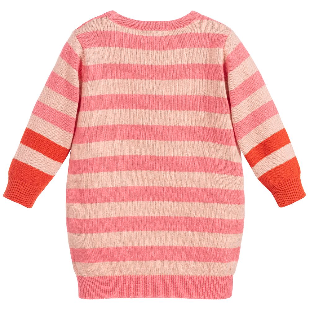 Baby Girls Pink Striped Knitted Dress