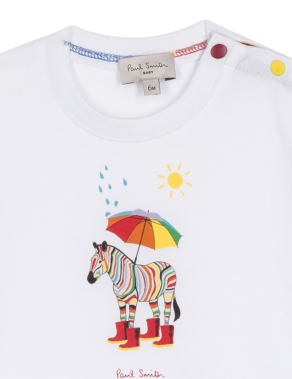 Baby Boys White Pattern Cotton Top