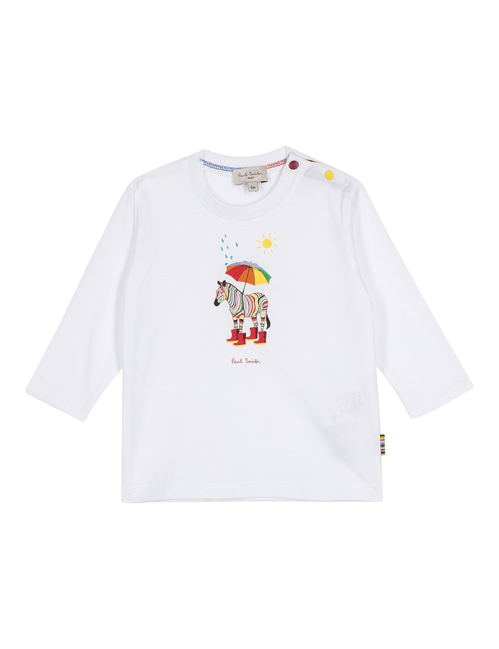 Baby Boys White Pattern Cotton Top