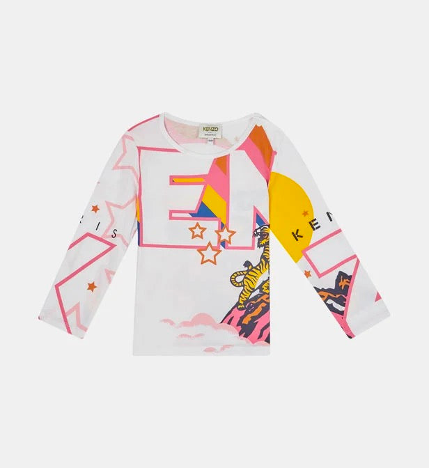Baby Girls Optic White Cotton T-Shirt