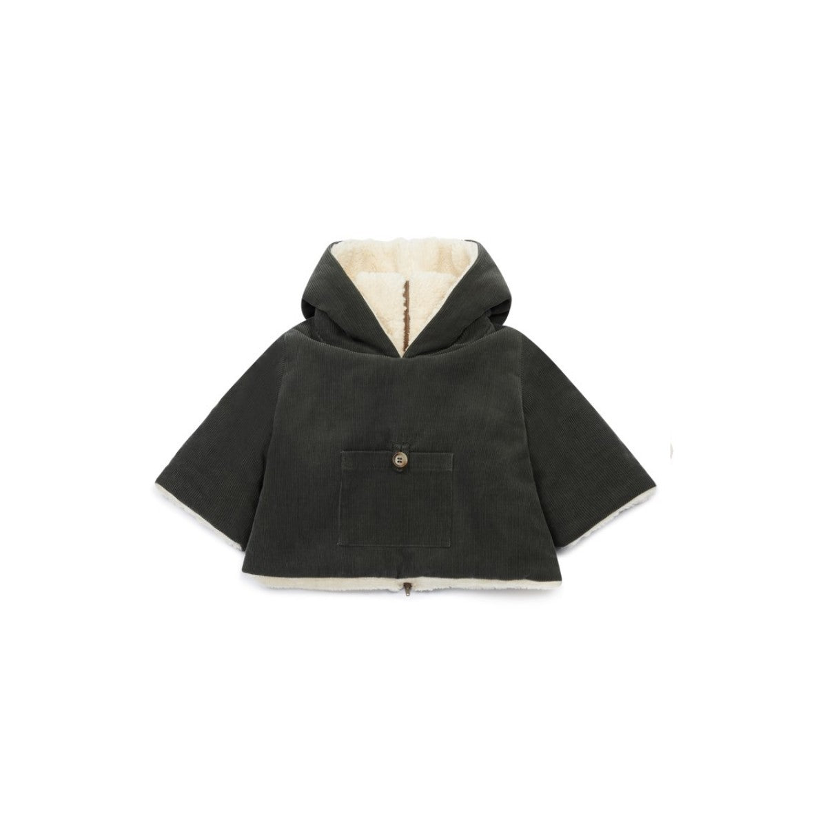 Baby Girls Brown Hooded Cotton Top