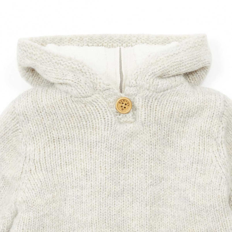 Baby Girls Beige Hooded Top