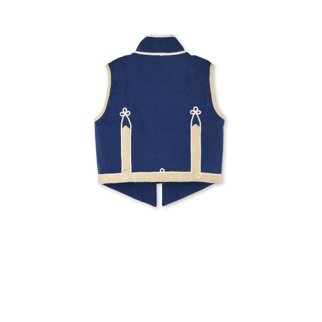 Boys Blue Knot Trims Vest - CÉMAROSE | Children's Fashion Store - 2
