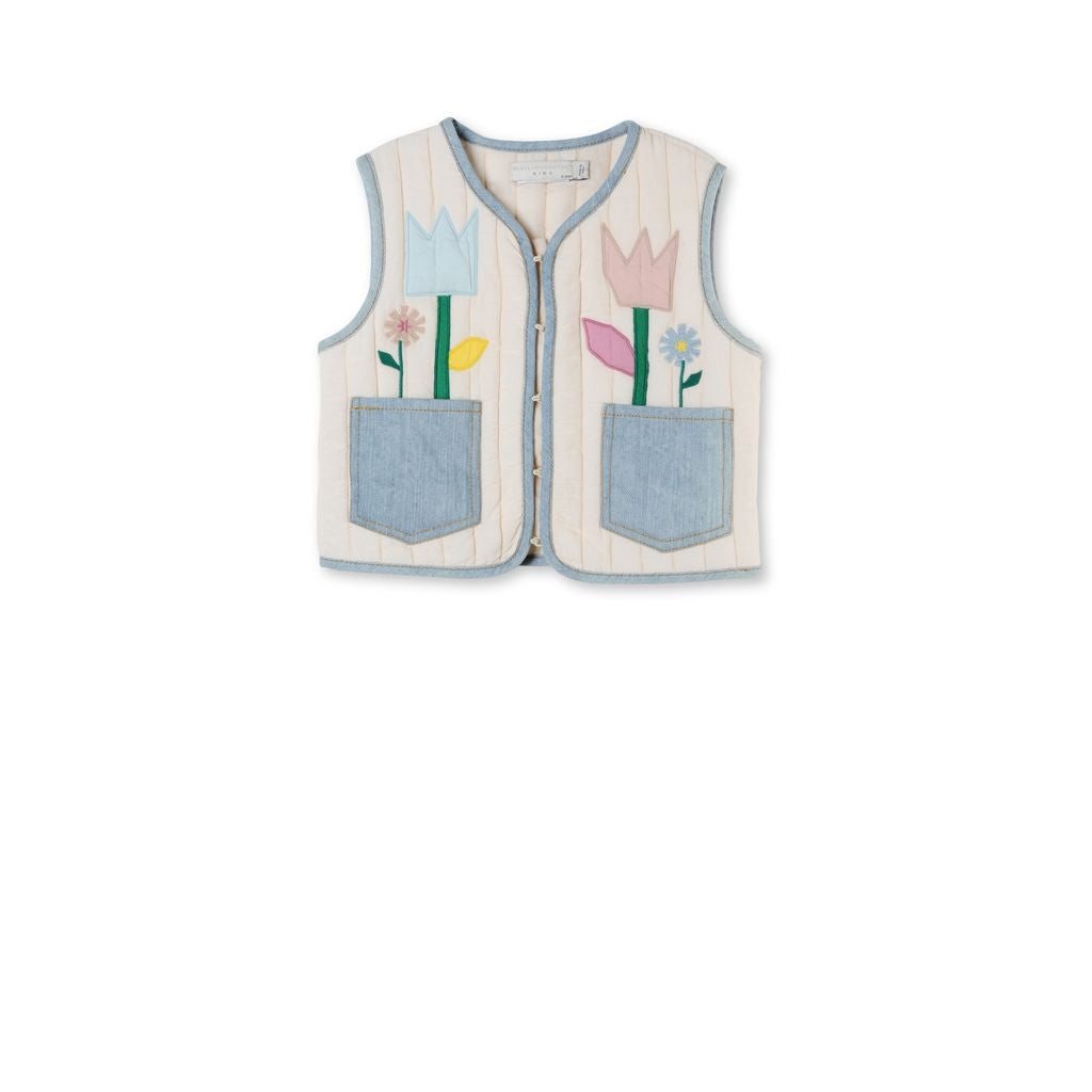 Girls Floral Appliqué Twister Vest