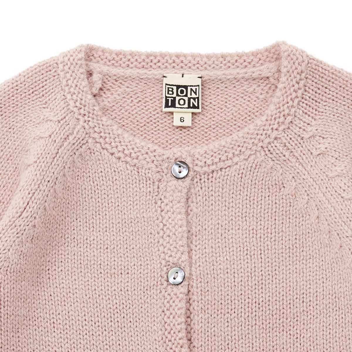 Girls Pink Wool Cardigan