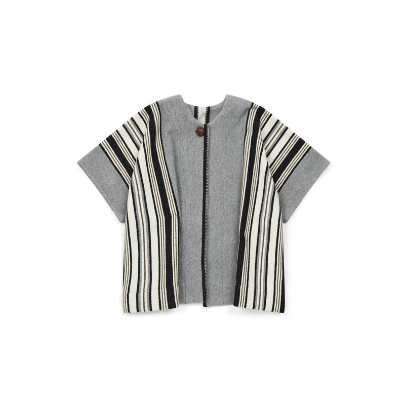 Girls Grey Striped Shawl