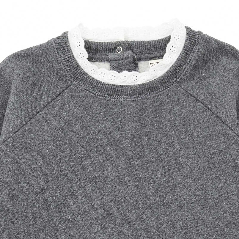 Girls Grey Cotton Sweater