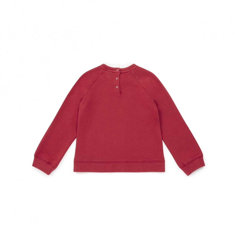 Girls Red Cotton Sweater