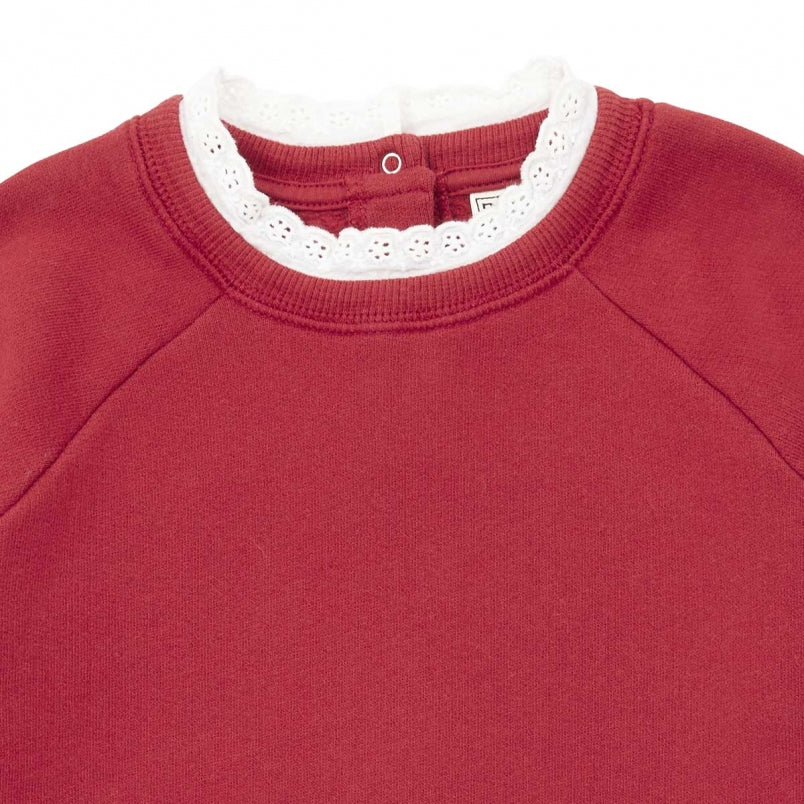Girls Red Cotton Sweater