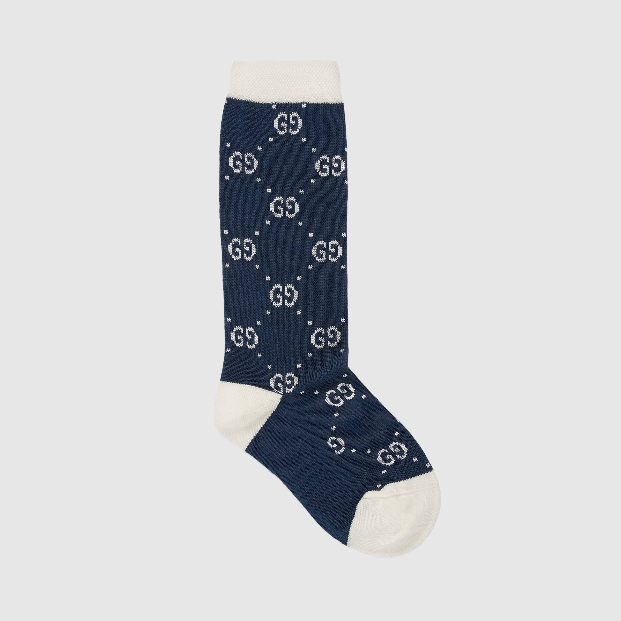 Boys Navy Logo Cotton Socks