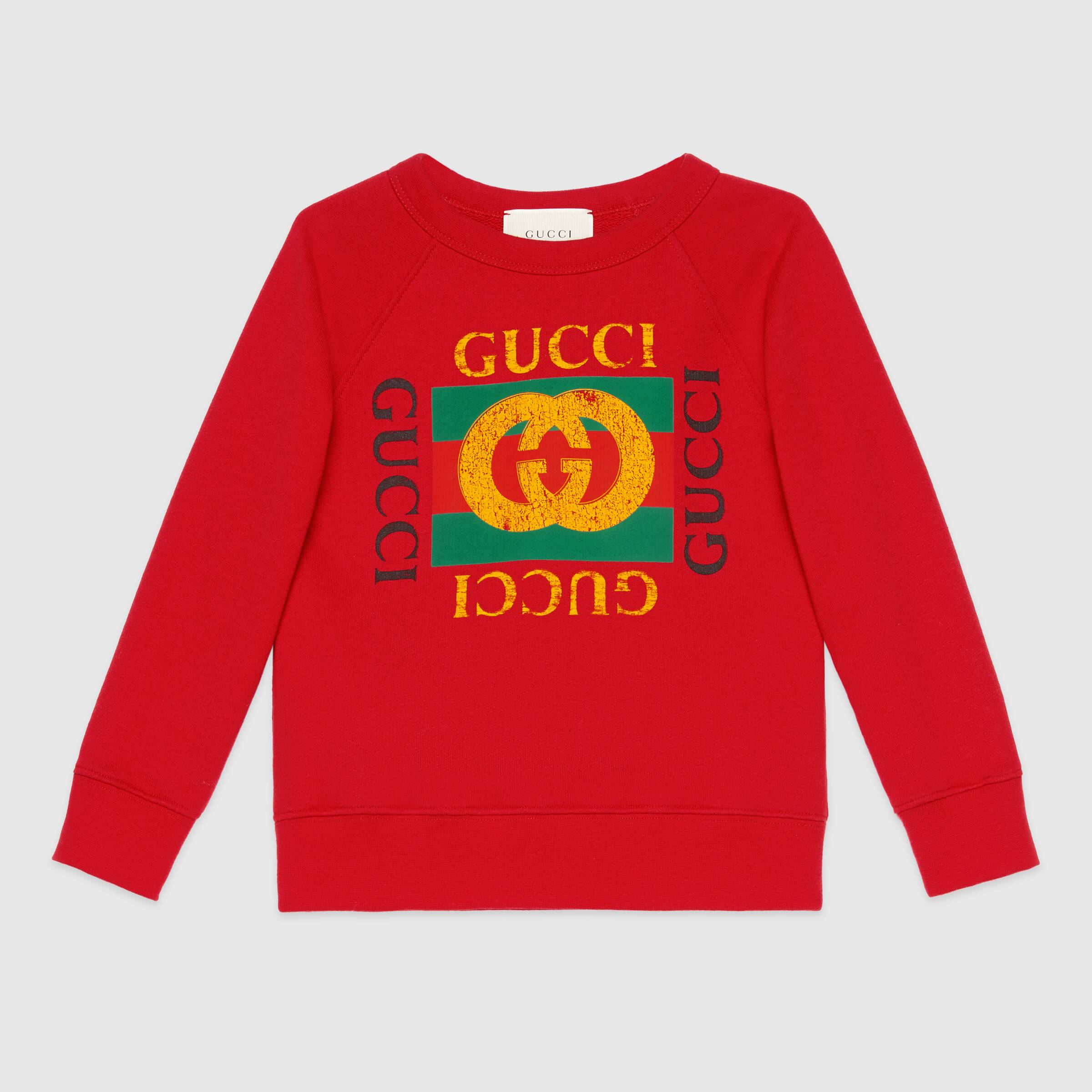Boys & Girls Red Logo Cotton Sweatshirt