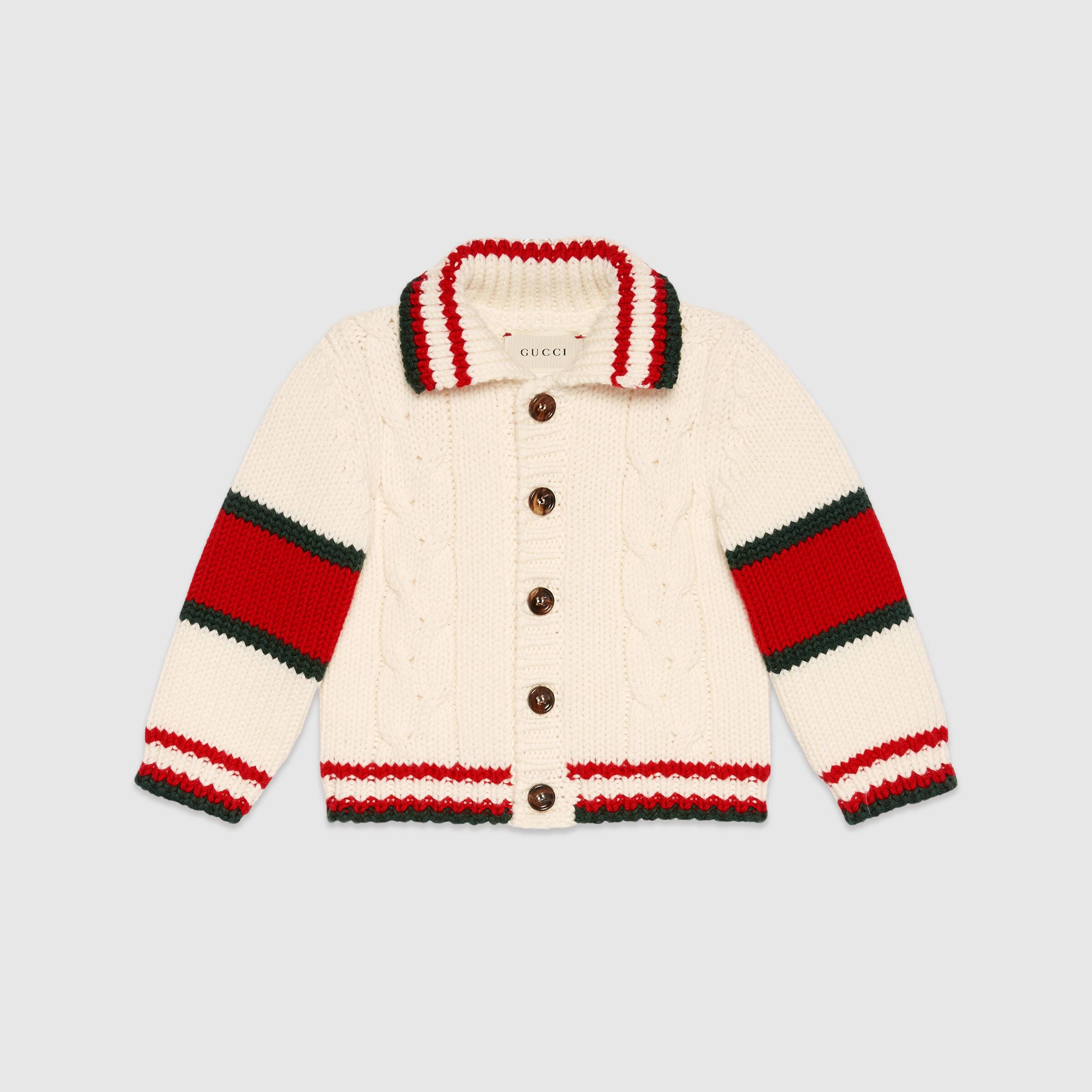 Baby Boys White Wool Cardigan