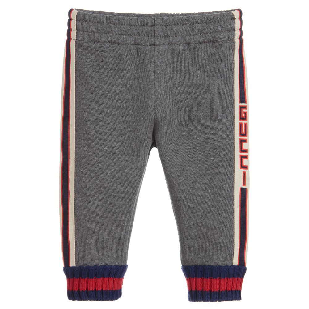 Baby Boys Grey Cotton Trousers