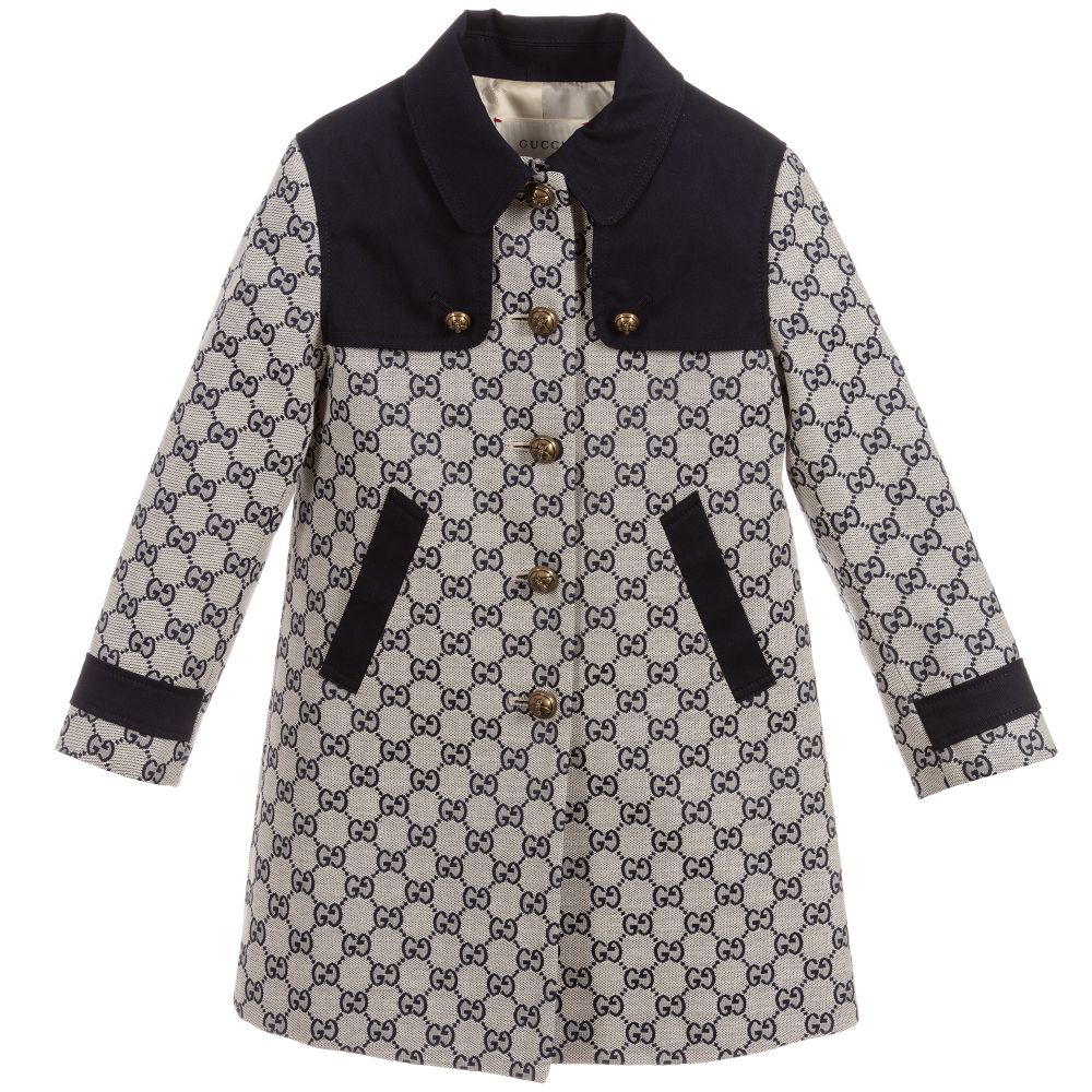 Girls Grey GG Cotton Coat
