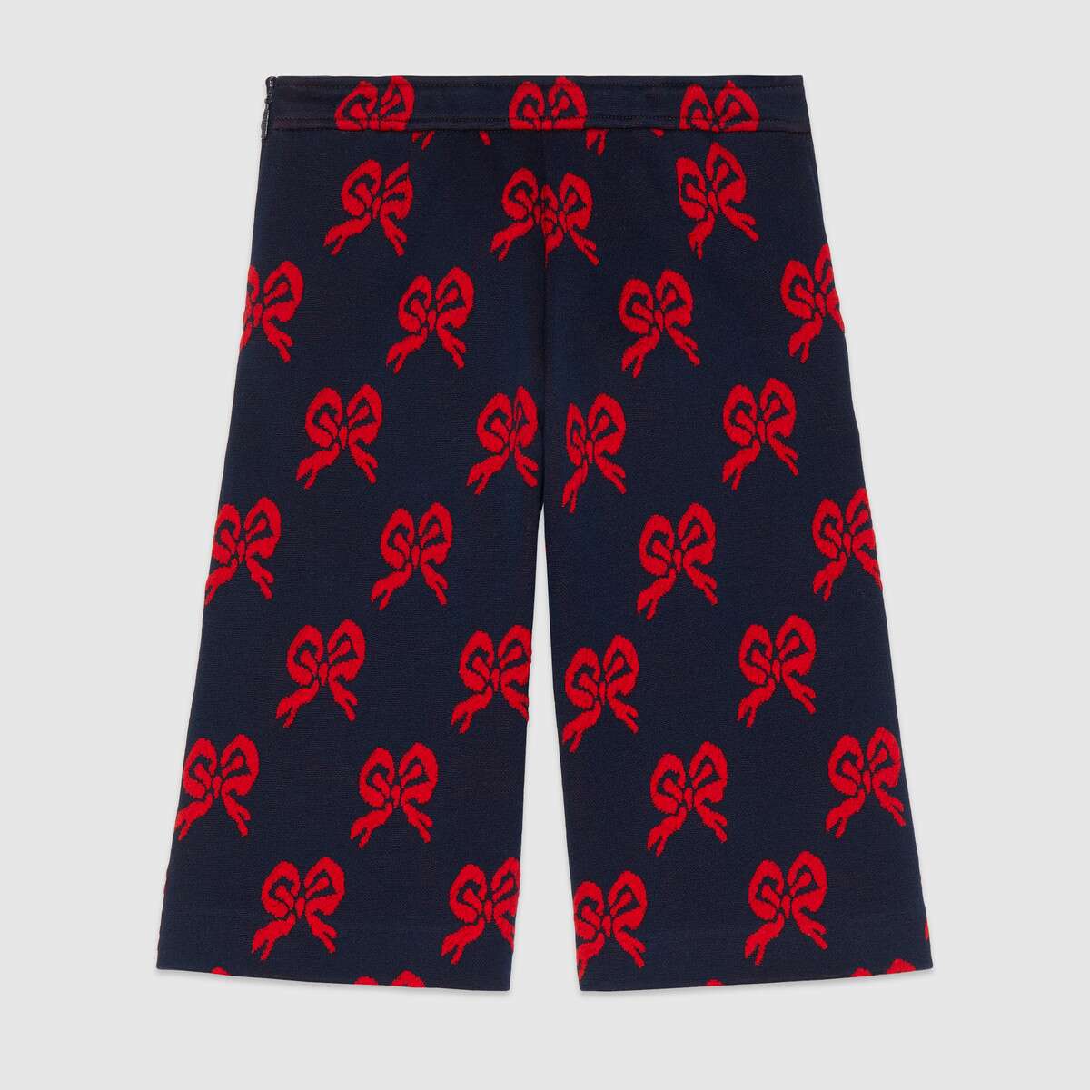 Girls Blue & Red Bow Cotton Trousers