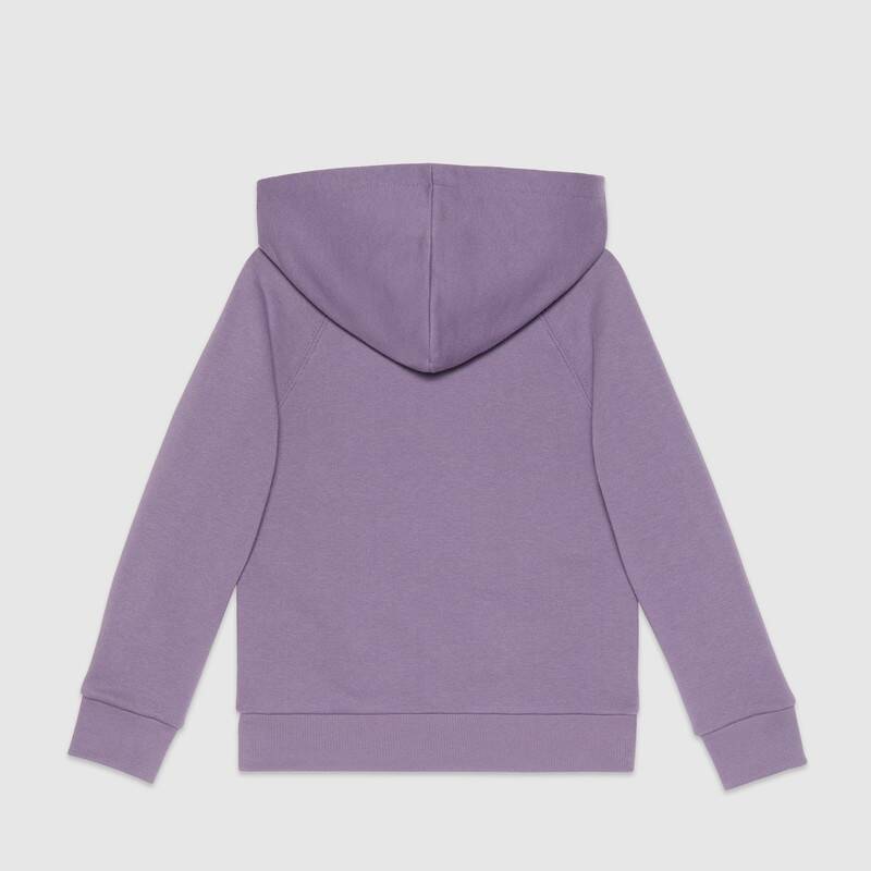 Girls Purple Embroidered Cotton Sweatshirt