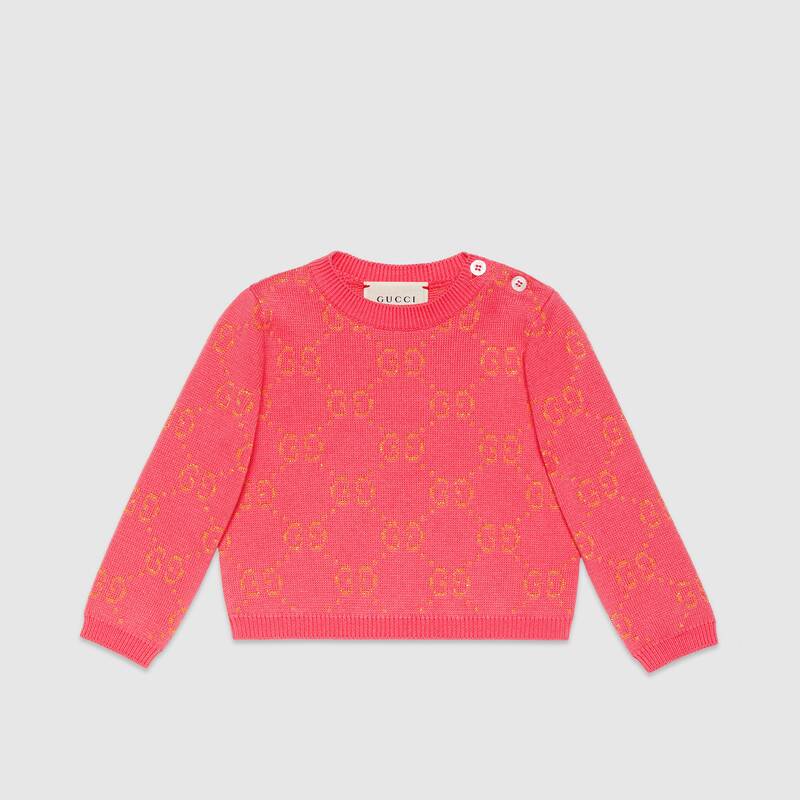 Baby Girls Pink GG Cotton Sweater