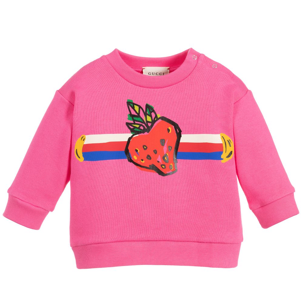 Baby Girls Pink Printing Cotton Sweatshirt