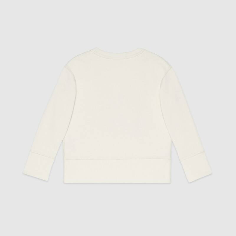 Girls White Logo Cotton Sweatshirt