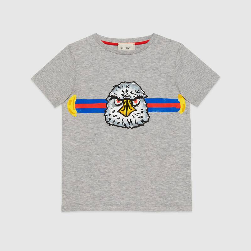 Boys Grey Eagle Cotton T-Shirt