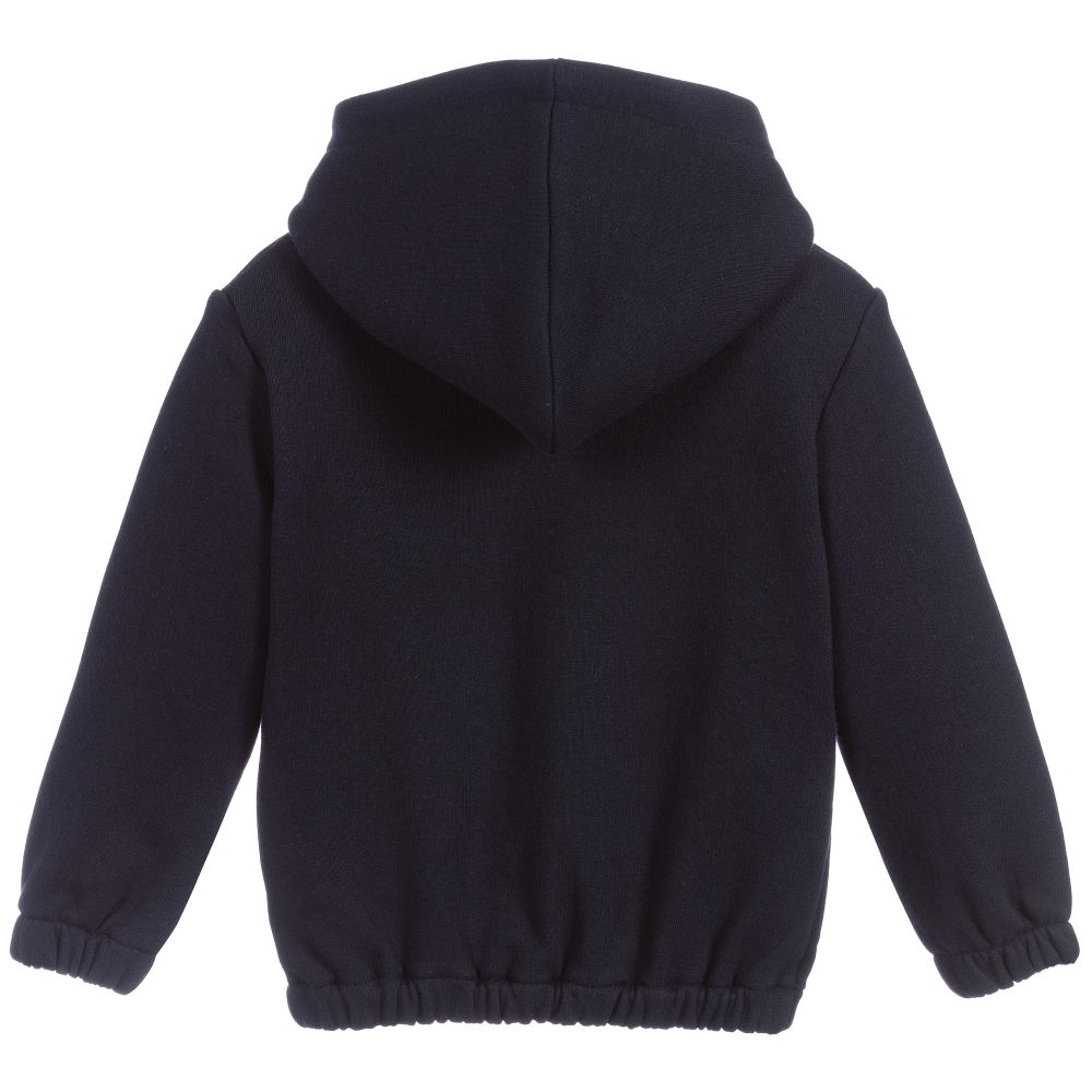 Baby Boys Dark Blue Zip Cotton Sweatshirt