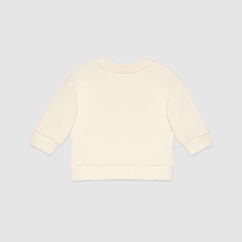 Baby Boys White Tennis Cotton Sweatshirt