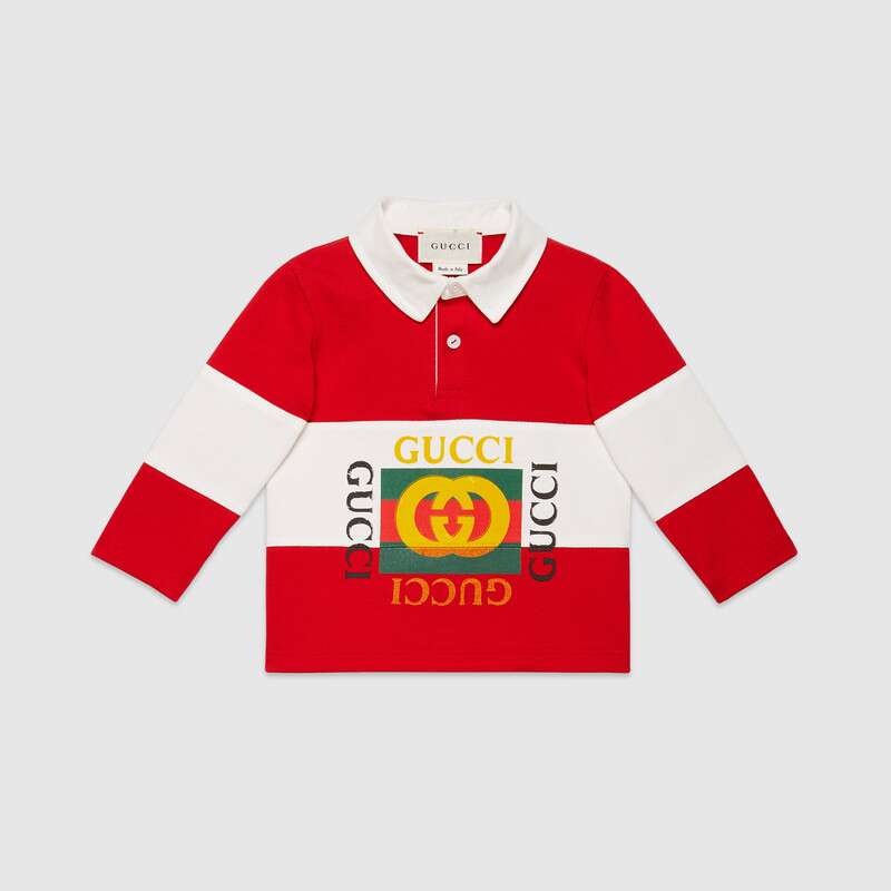 Baby Boys Red Logo Cotton Polo Shirt