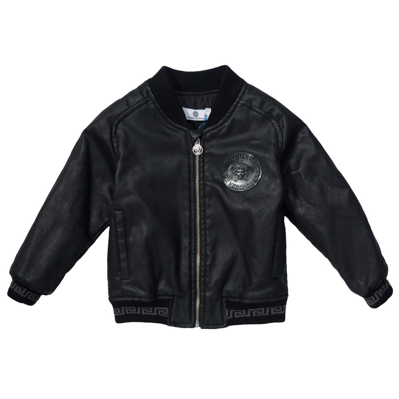 Baby Boys Black Synthetic Leather Jacket - CÉMAROSE | Children's Fashion Store - 1