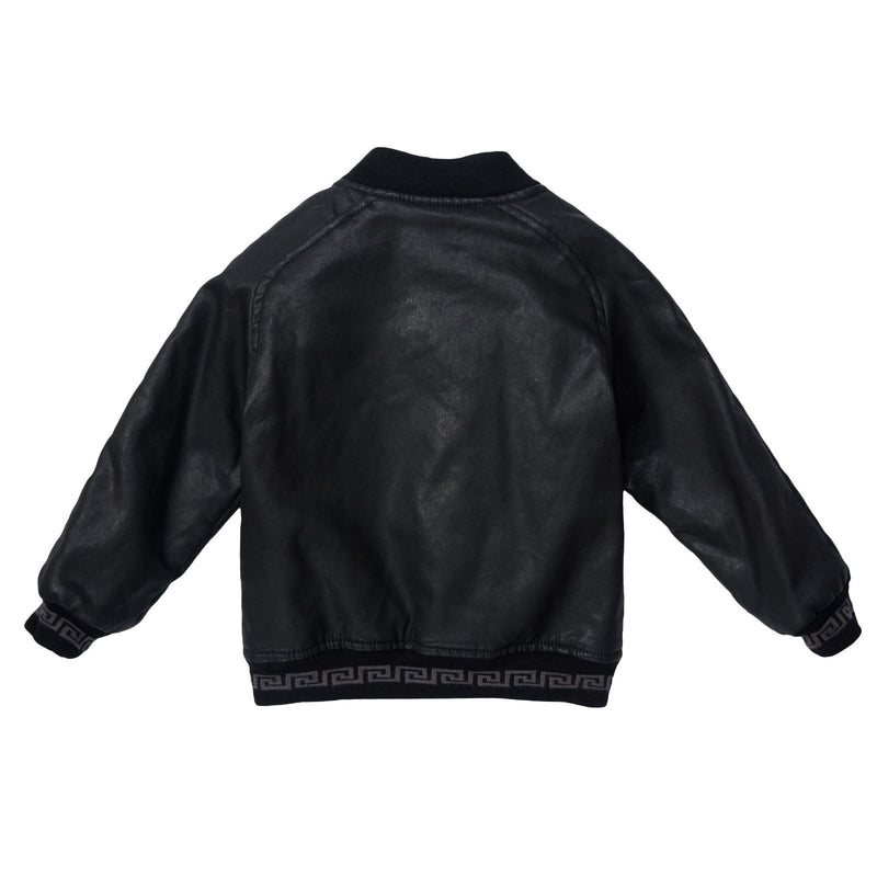 Baby Boys Black Synthetic Leather Jacket - CÉMAROSE | Children's Fashion Store - 2