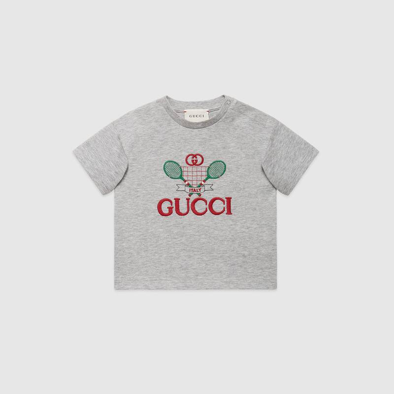 Baby Boys Grey Tennis Cotton T-shirt