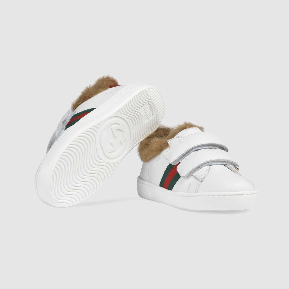 Baby Boys & Girls White Leather Velcro Shoes