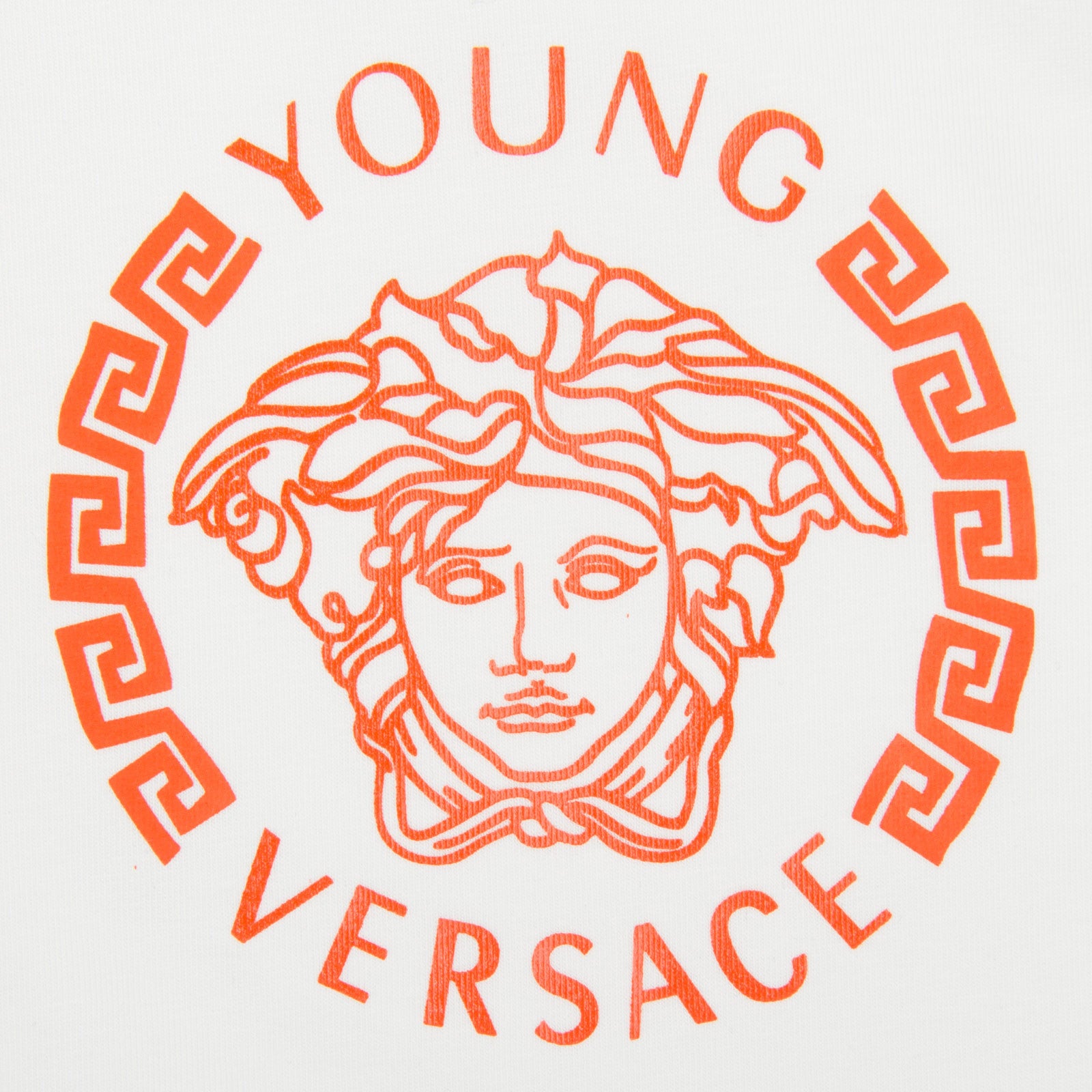 Baby Boys Ivory T-Shirt With Orange Medusa Logo - CÉMAROSE | Children's Fashion Store - 3