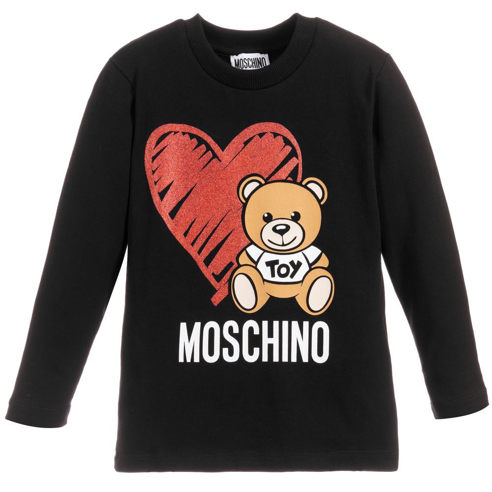 Girls Black Printing Toy Long Sleeves Cotton T-shirt