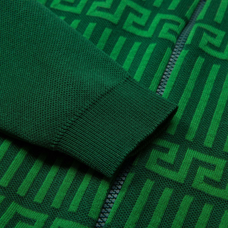 Baby Green Cotton Cardigan With Light Green Stripe - CÉMAROSE | Children's Fashion Store - 2