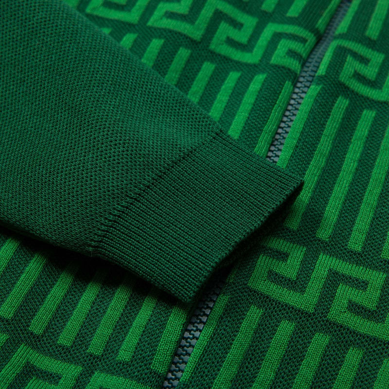 Baby Green Cotton Cardigan With Light Green Stripe - CÉMAROSE | Children's Fashion Store - 2