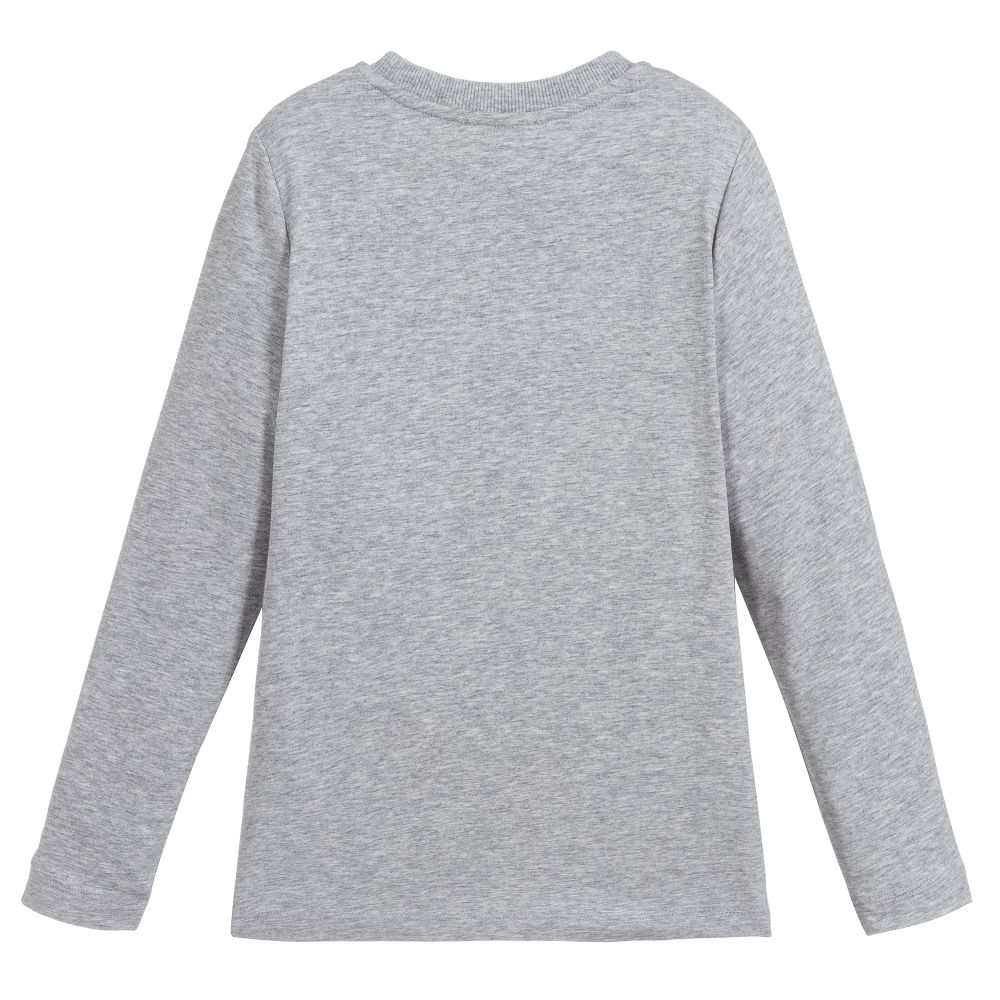 Boys &Girls Grey Logo Cotton Top