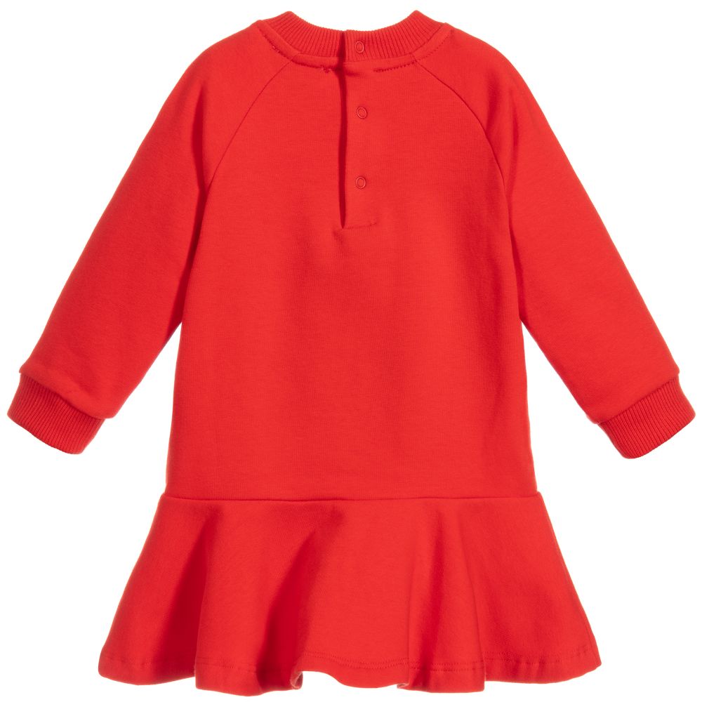 Baby Girls Red Logo Cotton Dress