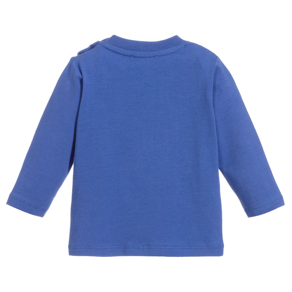 Baby Boys Blue Logo Cotton Top