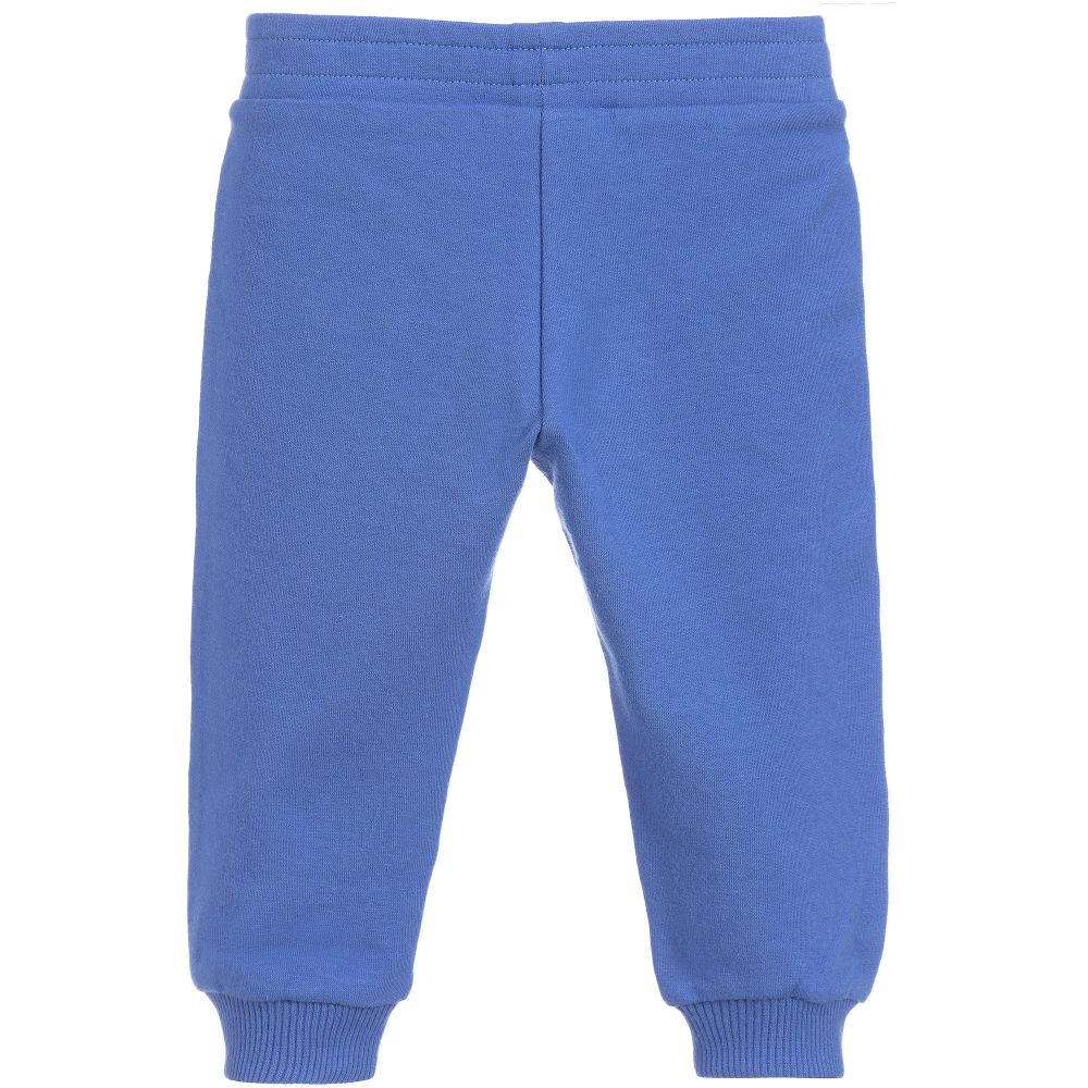 Baby Boys & Girls Blue Logo Cotton Trousers