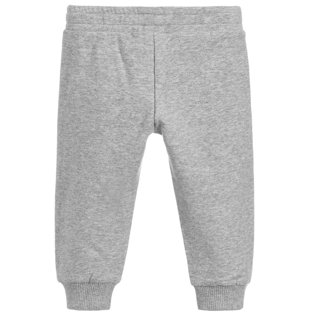 Baby Boys & Girls Grey Logo Cotton Trousers