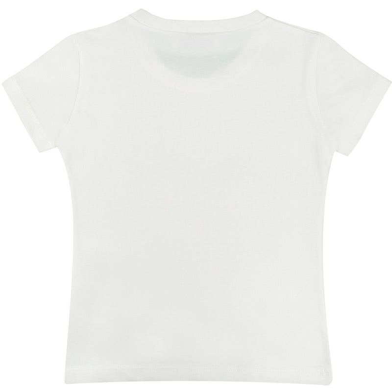 Girls Ivory T-Shirt With Gold Medusa Printed Logo - CÉMAROSE | Children's Fashion Store - 2